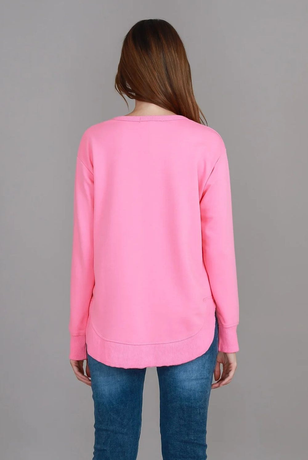 3rd Story The Label - Charlette Curve Hem Sweater | French Rose - Jumper - Silvermaple Boutique