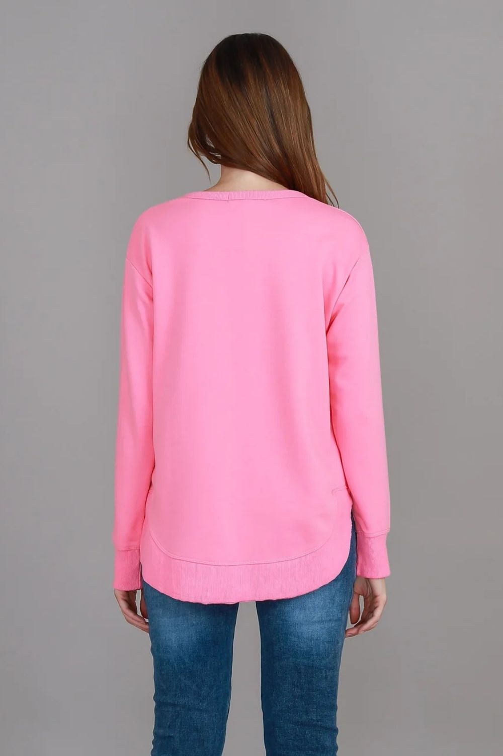 3rd Story The Label - Charlette Curve Hem Sweater | French Rose - Jumper - Silvermaple Boutique