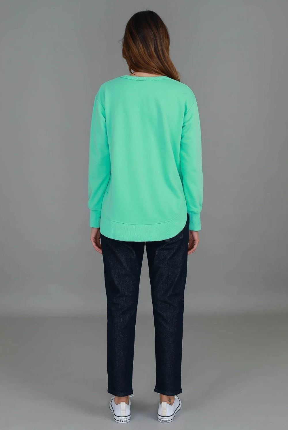 3rd Story The Label - Charlette Curve Hem Sweater | Jelly Mint - Jumper - Silvermaple Boutique