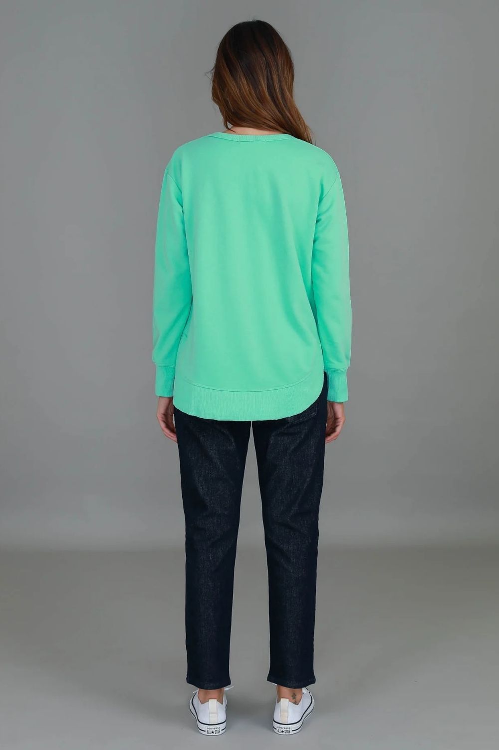 3rd Story The Label - Charlette Curve Hem Sweater | Jelly Mint - Jumper - Silvermaple Boutique