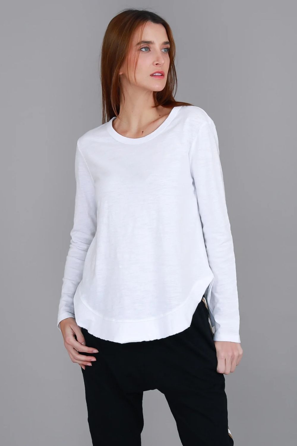 3rd Story The Label - Mosman Curved Hem Top | White - Top - Silvermaple Boutique