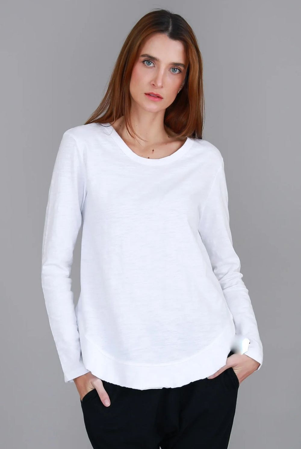 3rd Story The Label - Mosman Curved Hem Top | White - Top - Silvermaple Boutique