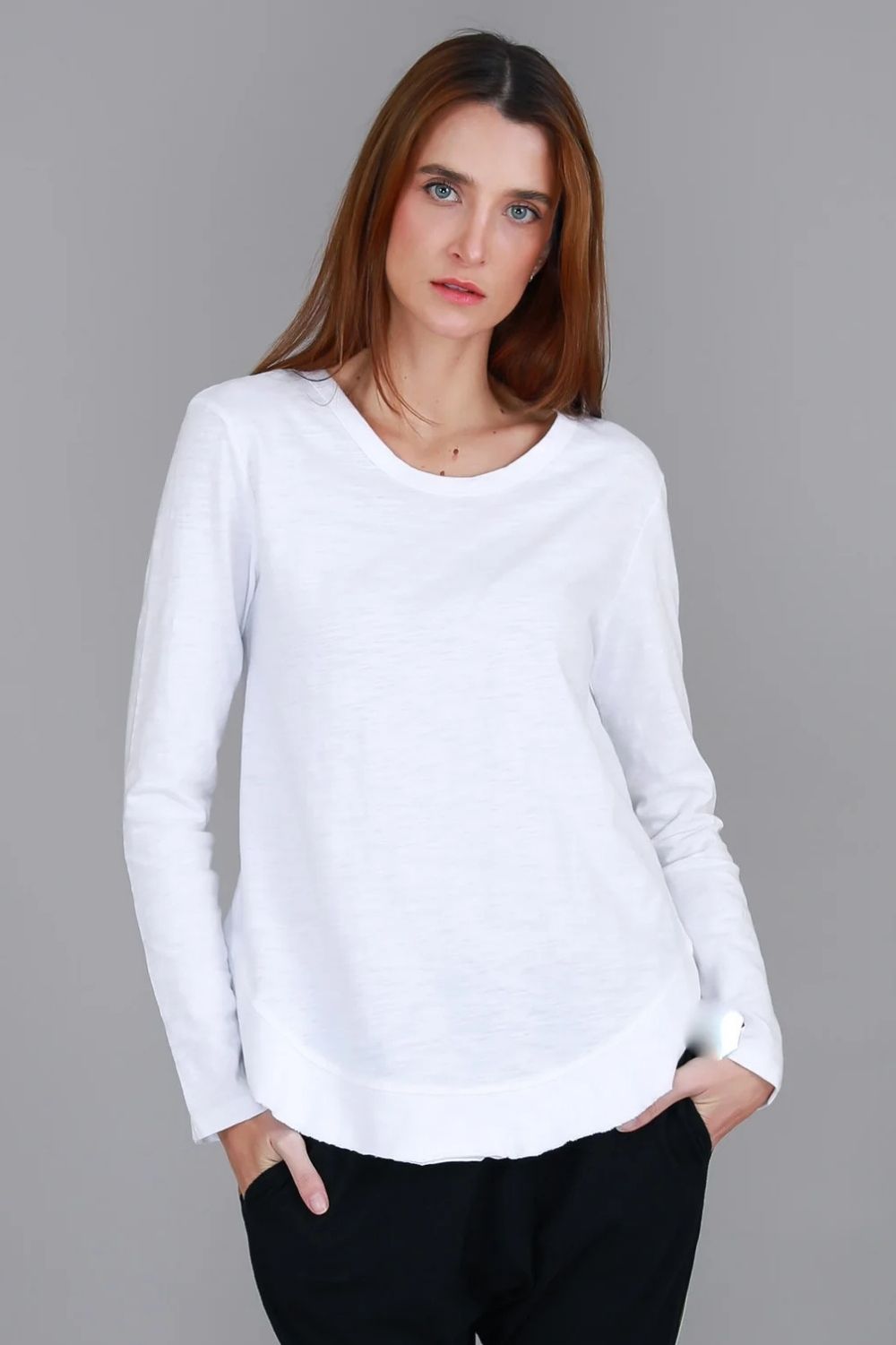 3rd Story The Label - Mosman Curved Hem Top | White - Top - Silvermaple Boutique