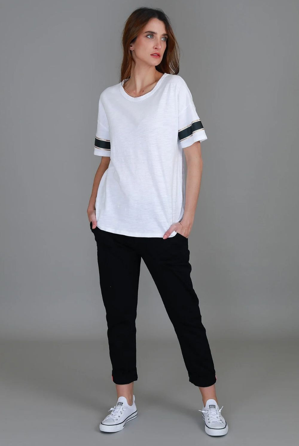 3rd Story The Label - Roselyn Band Tee | White - Top - Silvermaple Boutique