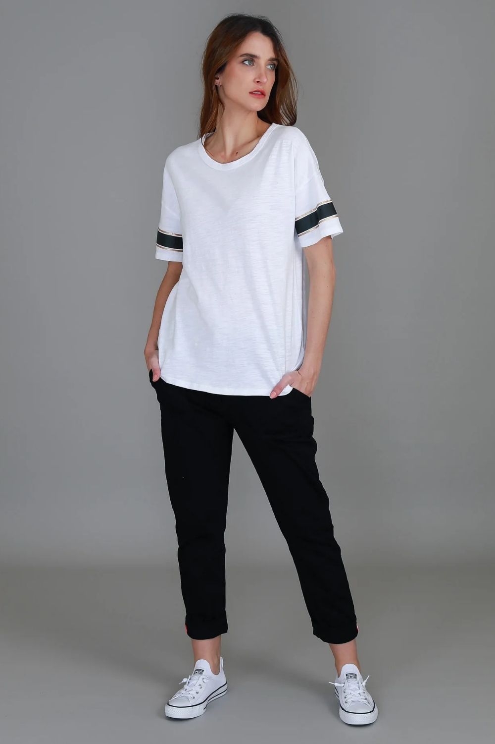 3rd Story The Label - Roselyn Band Tee | White - Top - Silvermaple Boutique