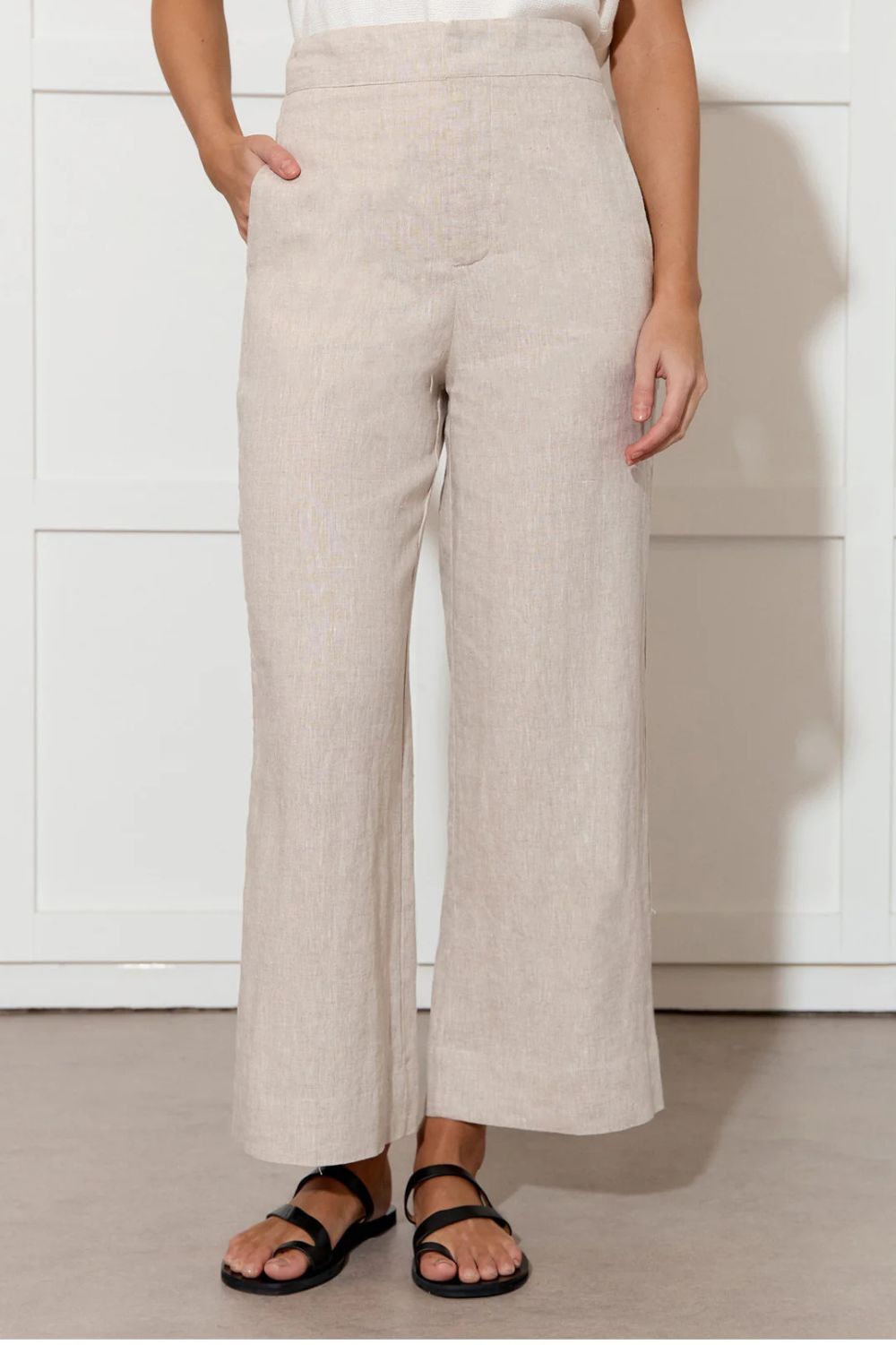 Adorne - Nisha Cropped Linen Pant | Natural - Pants - Silvermaple Boutique