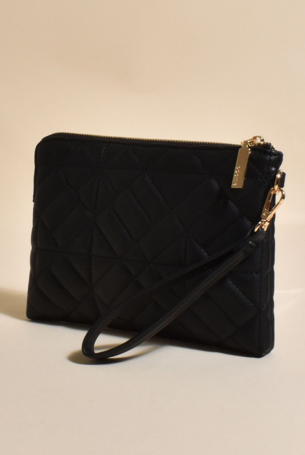 Adorne - Becca Pattern Quilt Pouch | Black - Handbag - Silvermaple Boutique