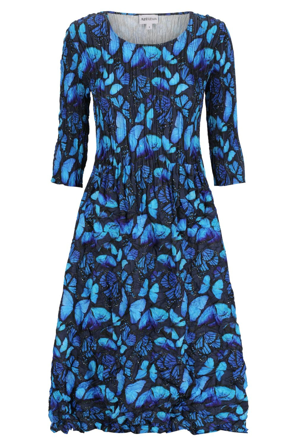 Alquema - Alquema 3/4 Sleeve Smash Pocket Dress | Amazon Blues - Dress - Silvermaple Boutique