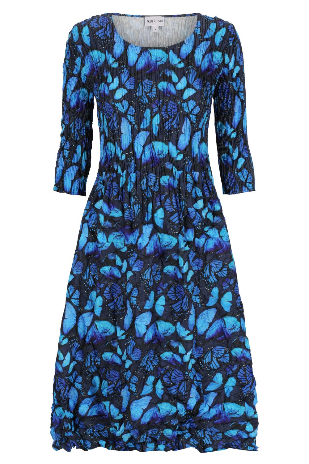 Alquema - Alquema 3/4 Sleeve Smash Pocket Dress | Amazon Blues - Dress - Silvermaple Boutique