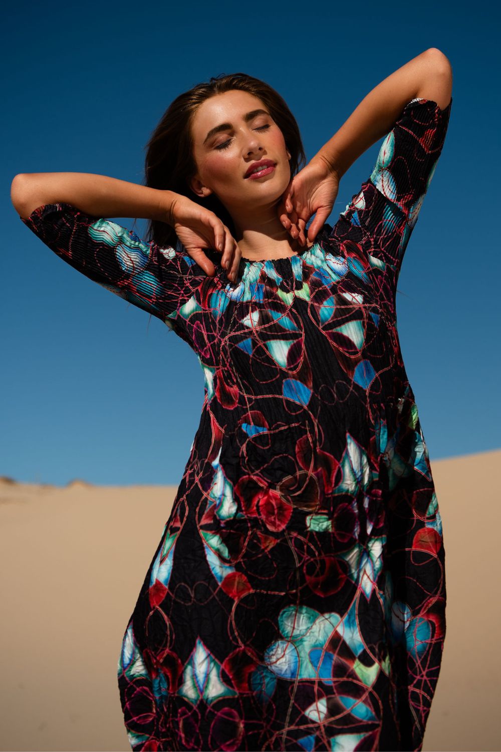 Alquema - Alquema 3/4 Sleeve Smash Pocket Dress | Kaleidoscope - Dress - Silvermaple Boutique