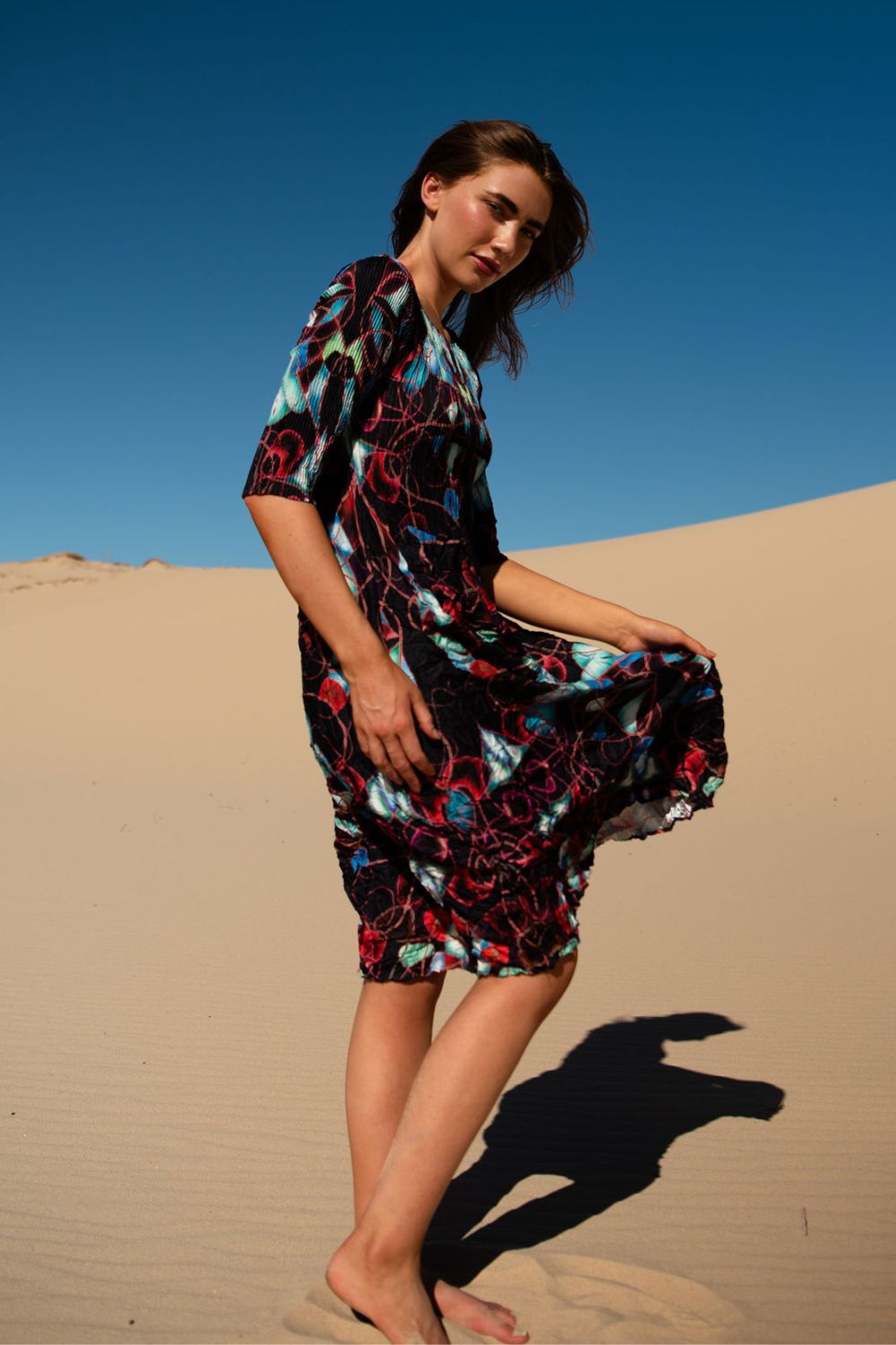 Alquema - Alquema 3/4 Sleeve Smash Pocket Dress | Kaleidoscope - Dress - Silvermaple Boutique