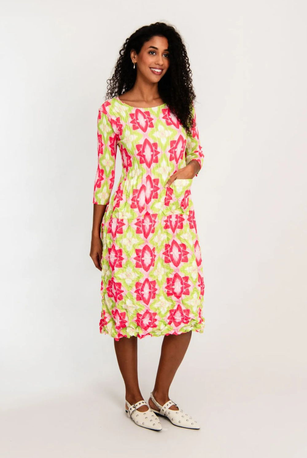 Alquema - Alquema 3/4 Sleeve Smash Pocket Dress | Protea - - Silvermaple Boutique