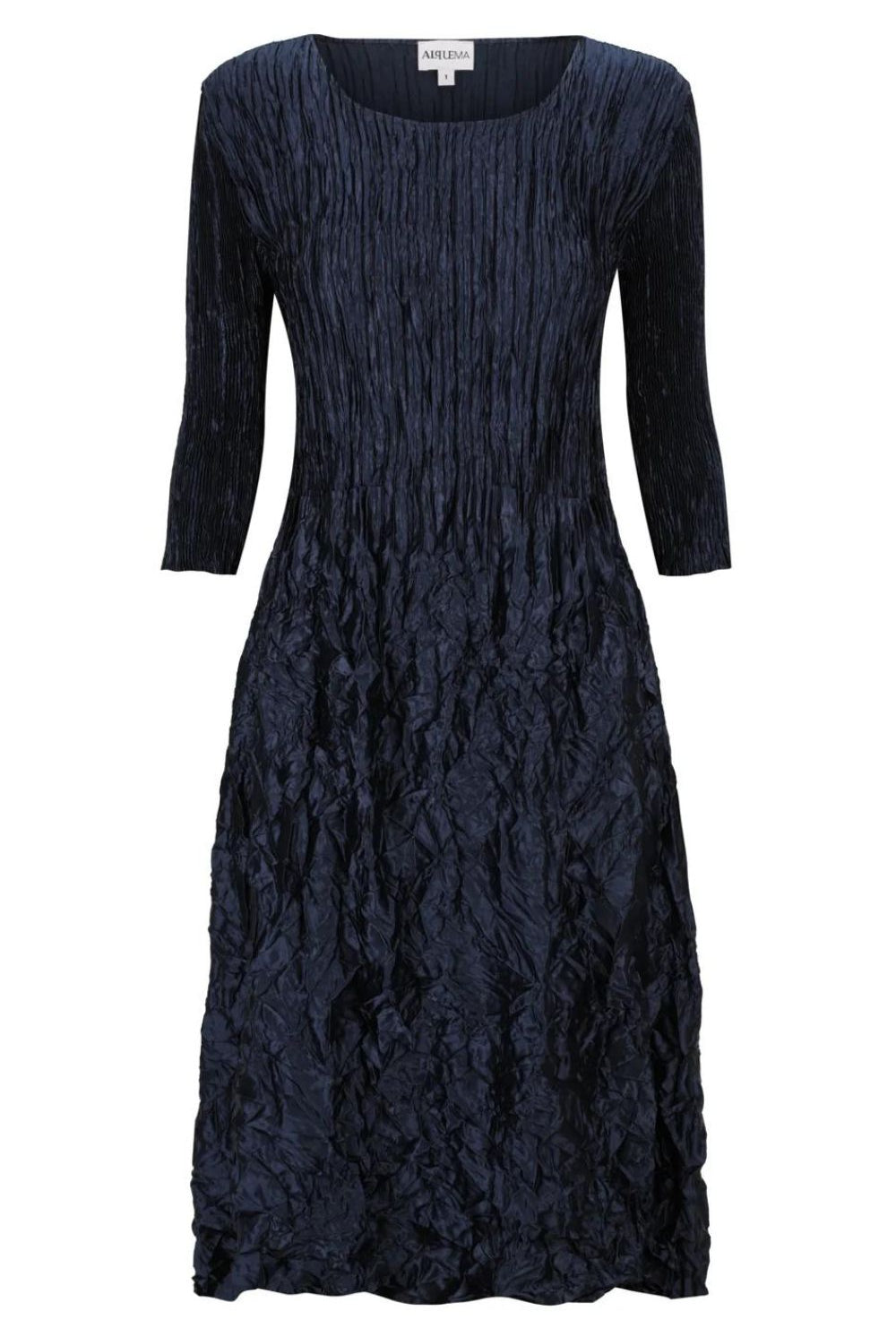 Alquema - 3/4 Sleeve Smash Pocket Dress | Glossy Ink - Dress - Silvermaple Boutique