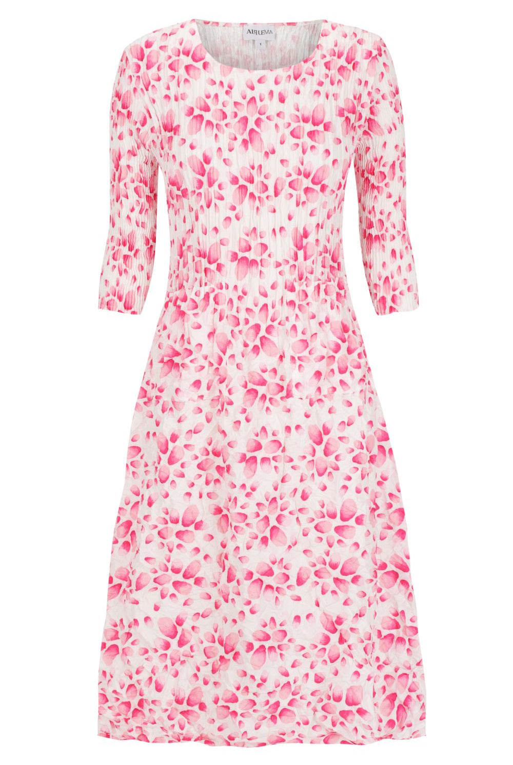 Alquema - 3/4 Sleeve Smash Pocket Dress | Pink Petals - Dress - Silvermaple Boutique