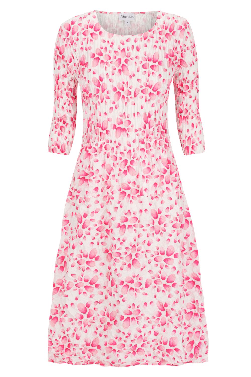 Alquema - 3/4 Sleeve Smash Pocket Dress | Pink Petals - Dress - Silvermaple Boutique