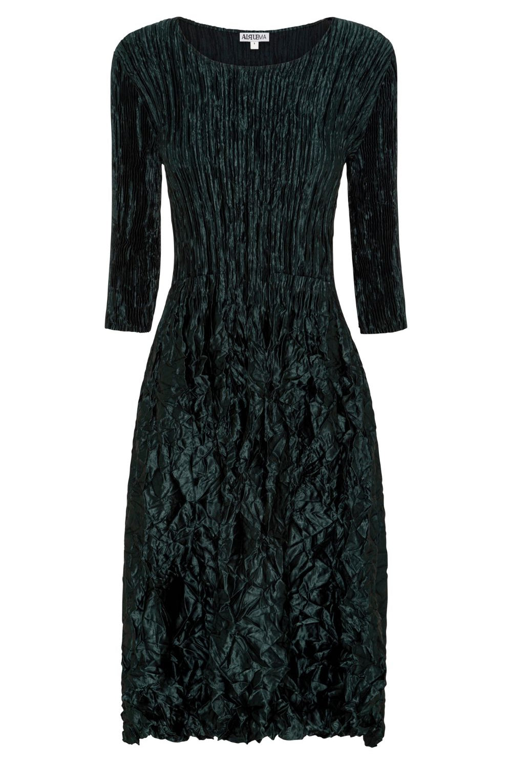 Alquema - 3/4 Sleeve Smash Pocket Dress | Metallic Forest - Dress - Silvermaple Boutique