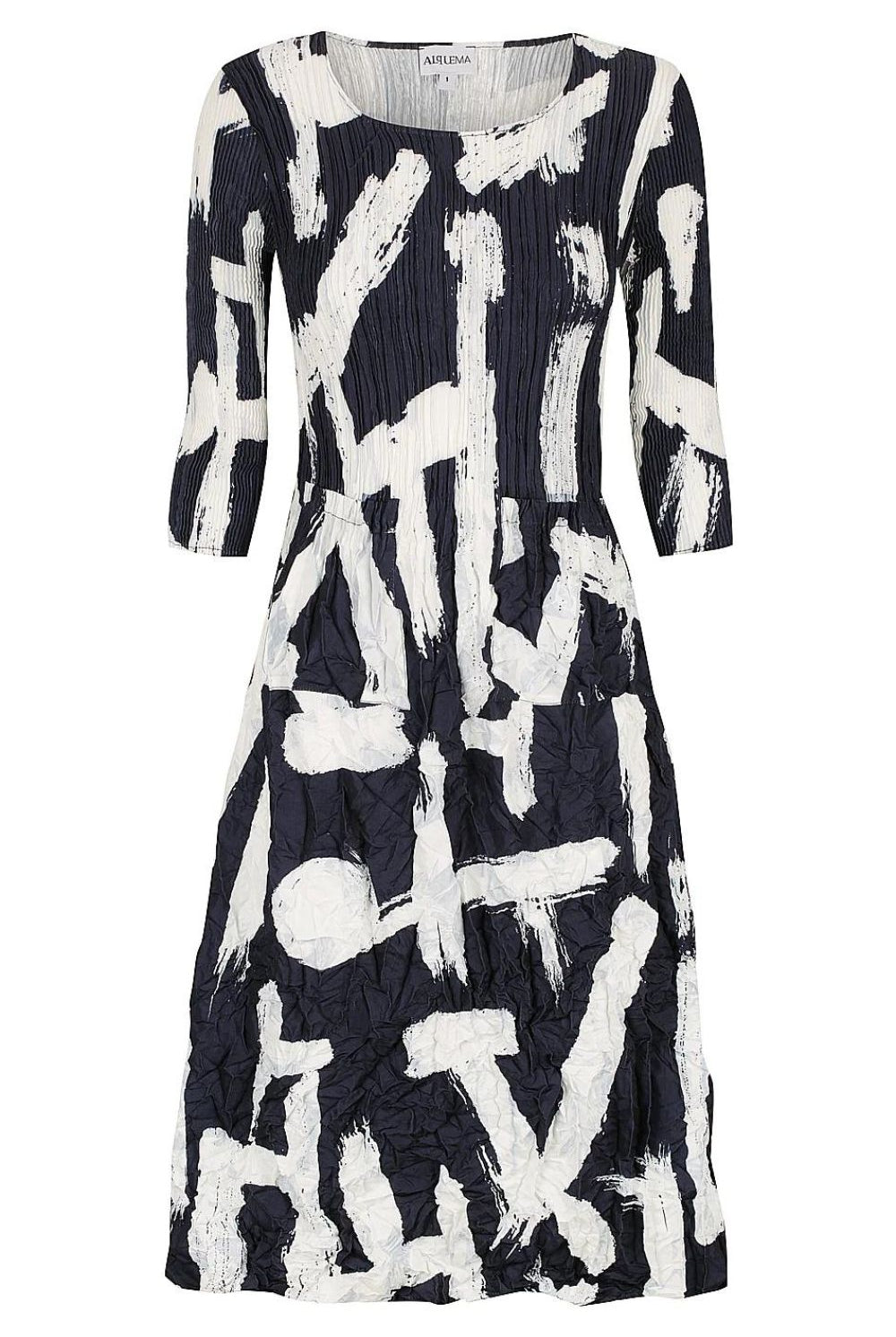 Alquema - 3/4 Sleeve Smash Pocket Dress | Indigo Noise - Dress - Silvermaple Boutique