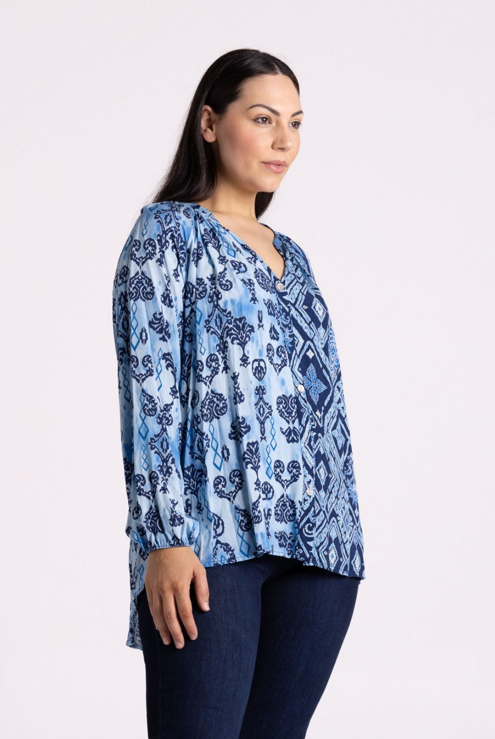 Silvermaple Collection - Amalfi Mosaic Shirt | Blue - Shirt - Silvermaple Boutique