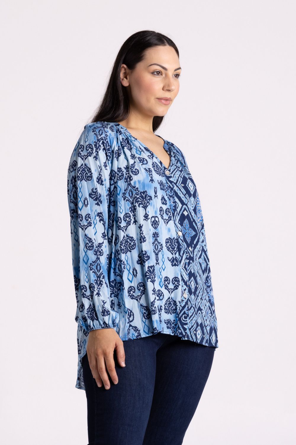Silvermaple Collection - Amalfi Mosaic Shirt | Blue - Shirt - Silvermaple Boutique