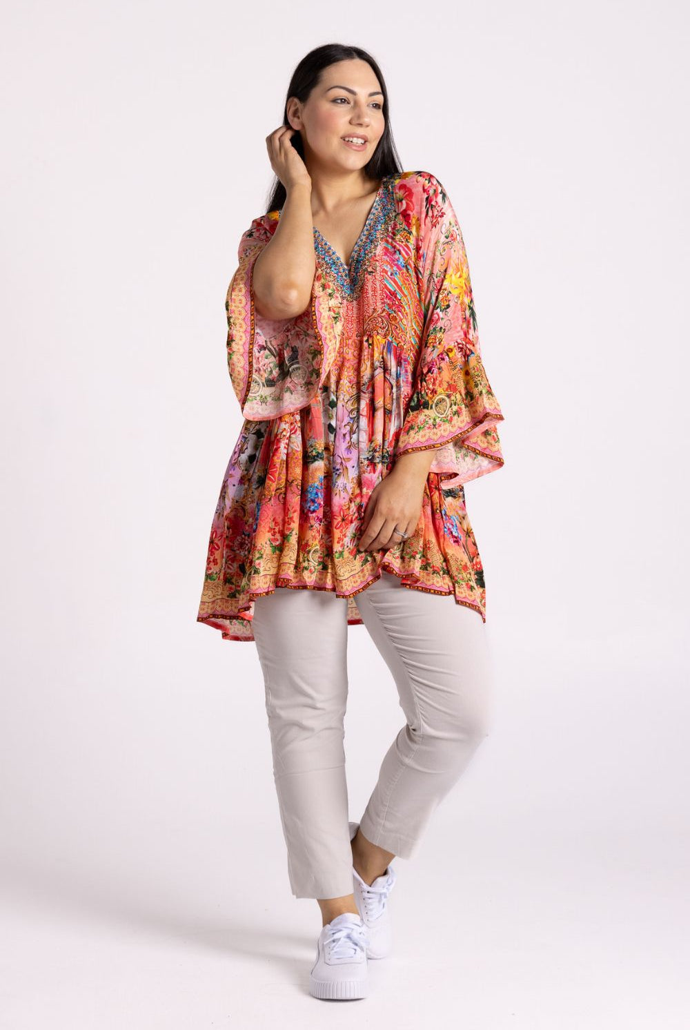 Silvermaple Collection - Amber Crystals Top | Sunrise Garden - Shirt - Silvermaple Boutique
