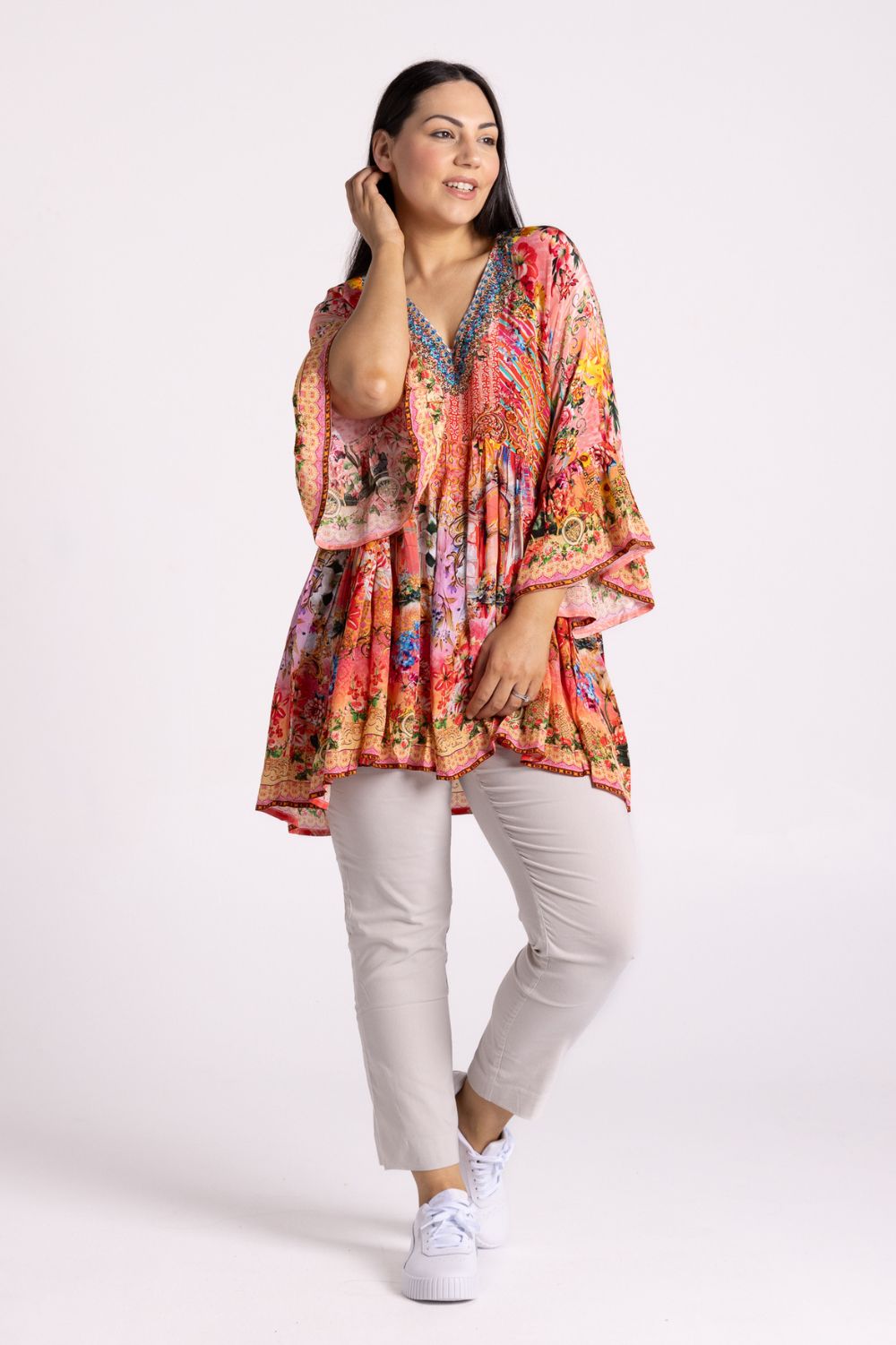 Silvermaple Collection - Amber Crystals Top | Sunrise Garden - Shirt - Silvermaple Boutique