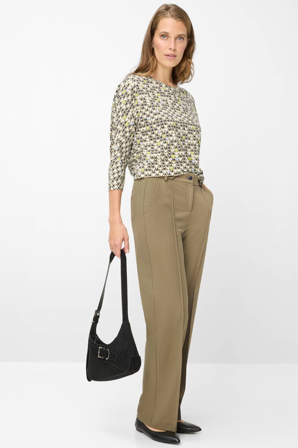 Brax - Brax Charlene Top | Faded Khaki - Top - Silvermaple Boutique