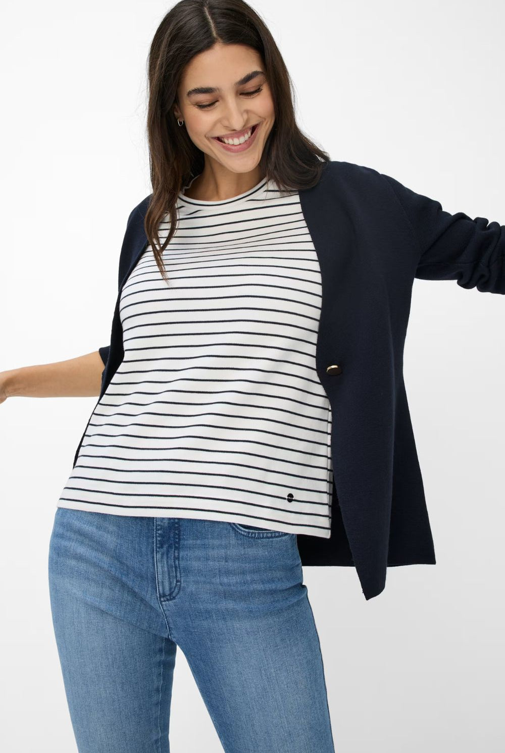 Brax - Cira Top | Navy Stripe - Top - Silvermaple Boutique
