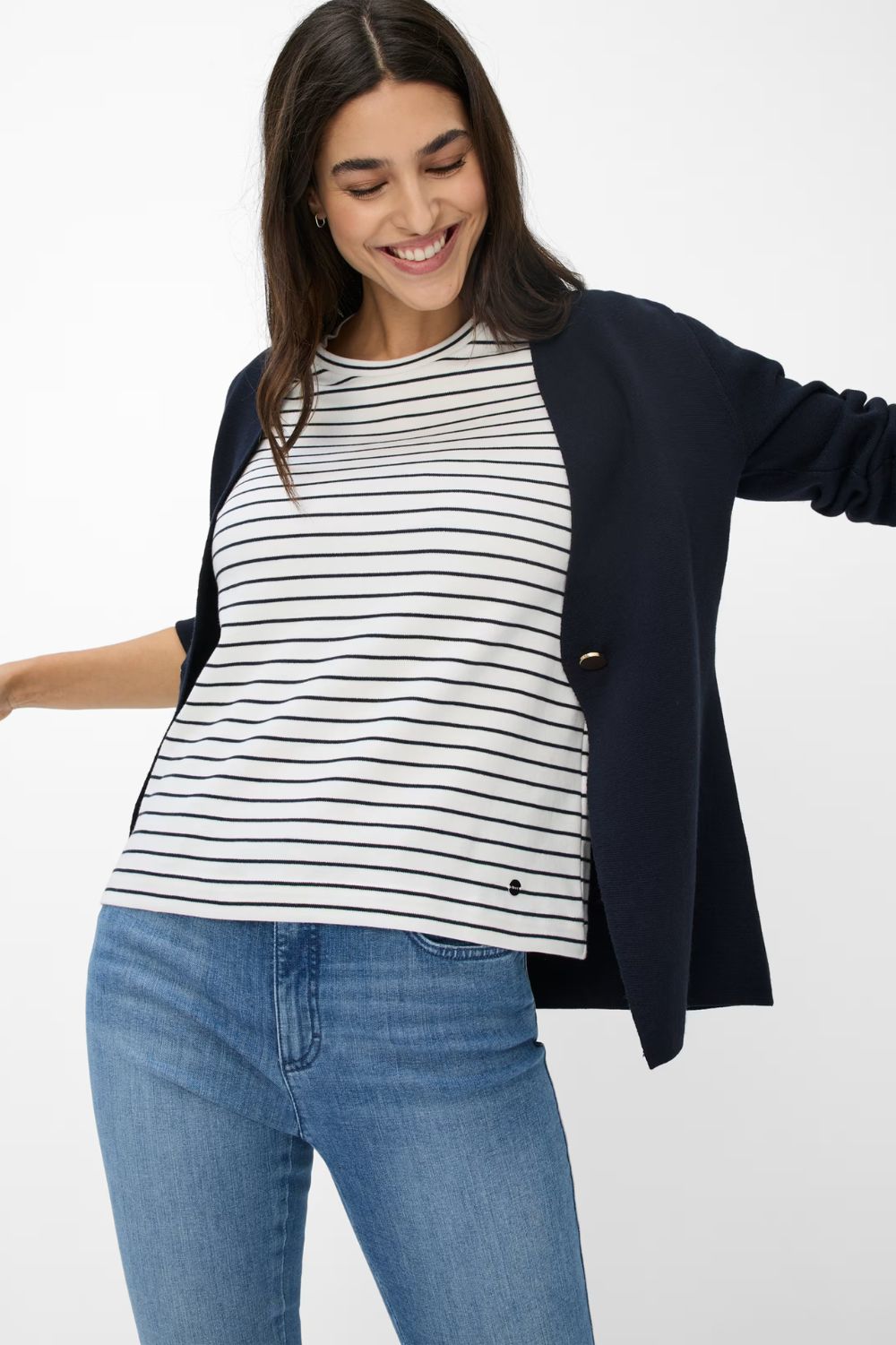 Brax - Cira Top | Navy Stripe - Top - Silvermaple Boutique