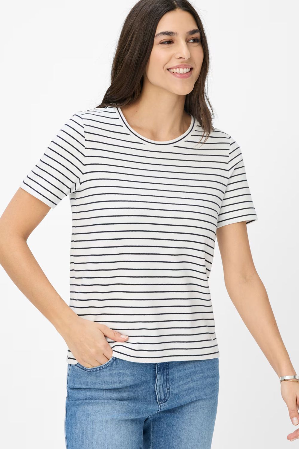Brax - Cira Top | Navy Stripe - Top - Silvermaple Boutique