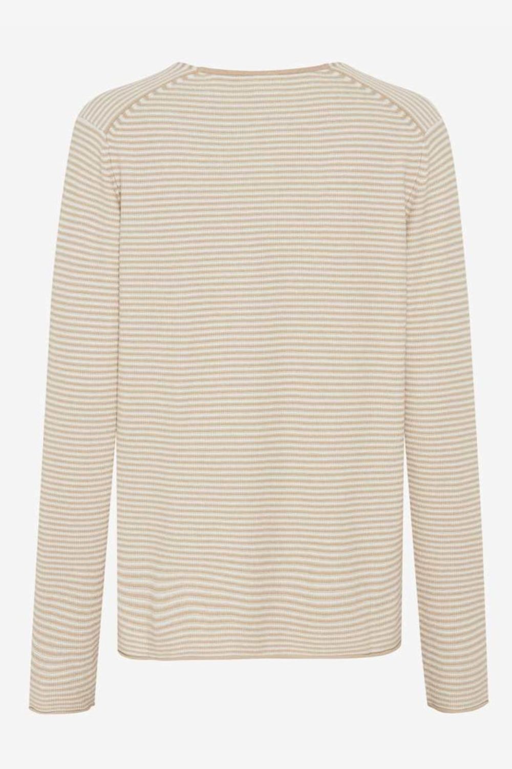 Brax - Lesley V-Neck Sweater | Almond Stripe - Top - Silvermaple Boutique
