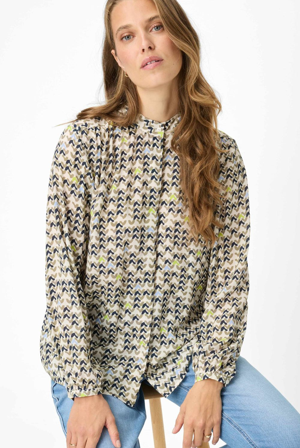 Brax - Brax Vivi Blouse | Faded Khaki - Blouse - Silvermaple Boutique