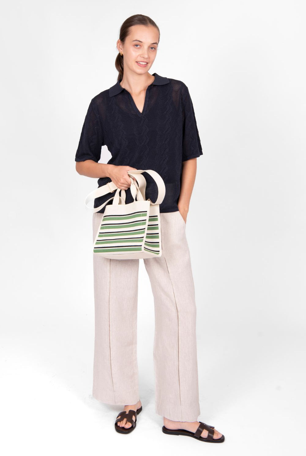 Bridge & Lord - Bridge & Lord Breezy Polo | Navy - Knitwear - Silvermaple Boutique