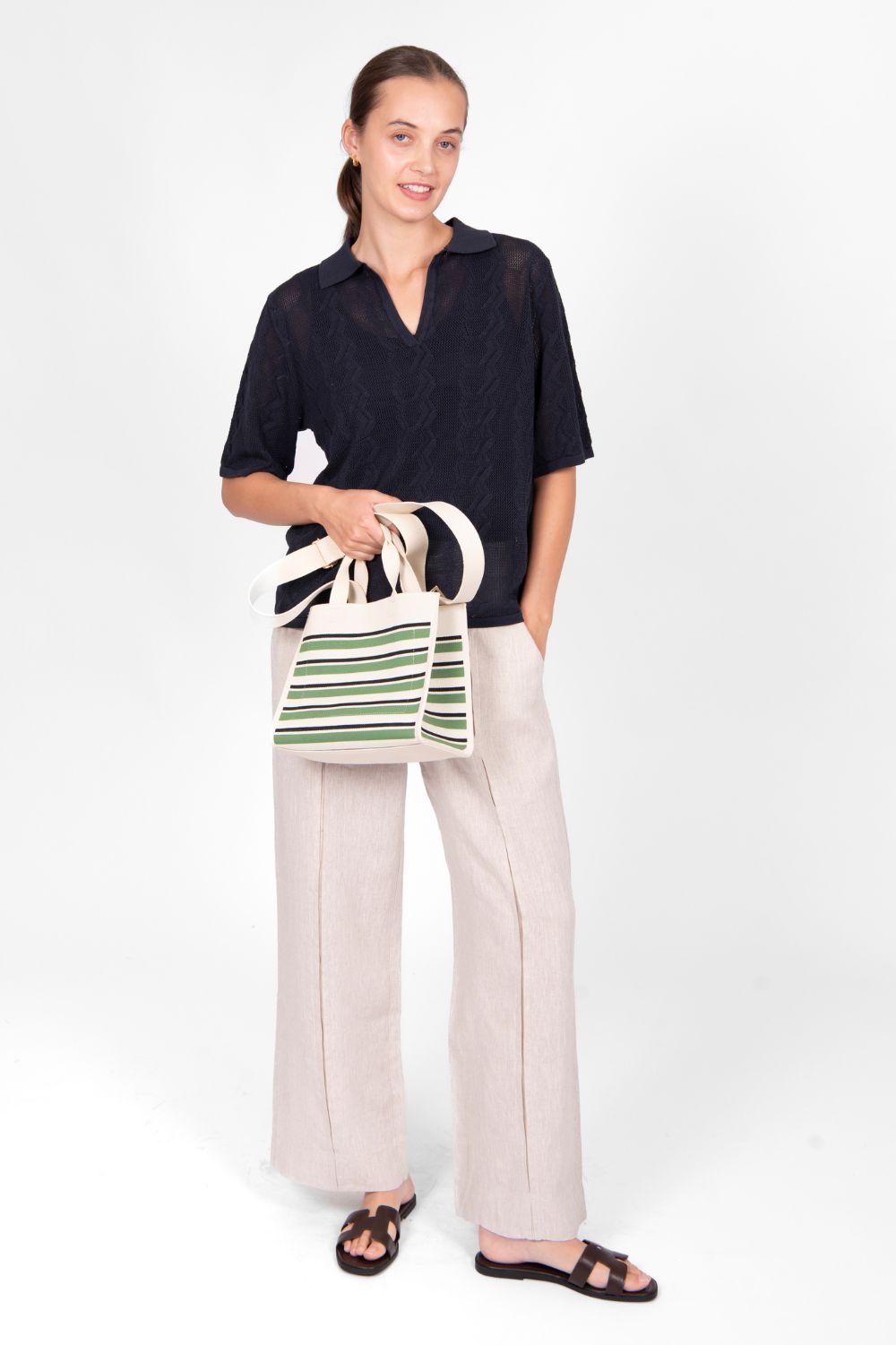 Bridge & Lord - Bridge & Lord Breezy Polo | Navy - Knitwear - Silvermaple Boutique