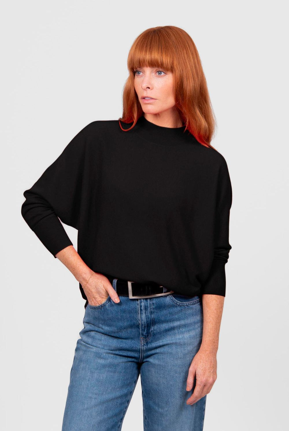 Bridge & Lord - Dolman 3/4 Sleeve Pullover | Black - Pullover - Silvermaple Boutique