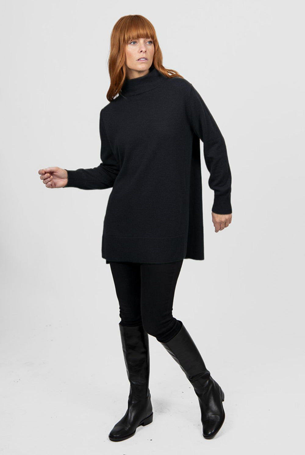 Bridge & Lord - Funnel Neck Tunic | Black - Top - Silvermaple Boutique