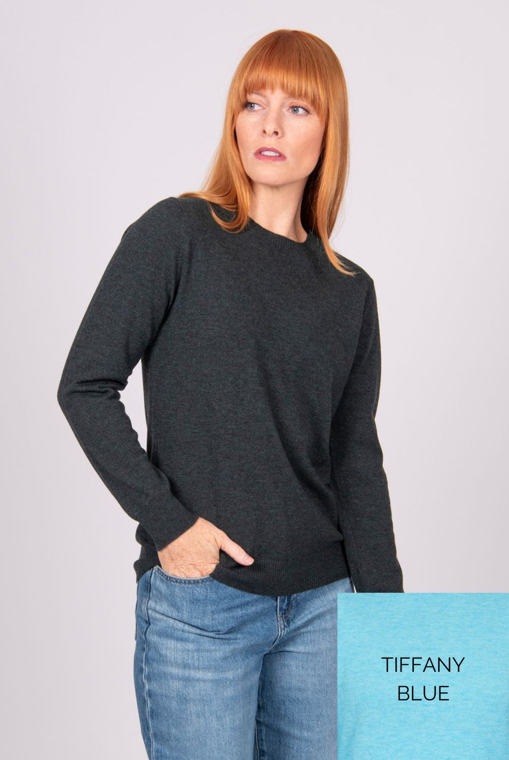 Bridge & Lord - Chloe Essential Crew Neck Pullover | Tiffany Blue - Knitwear - Silvermaple Boutique