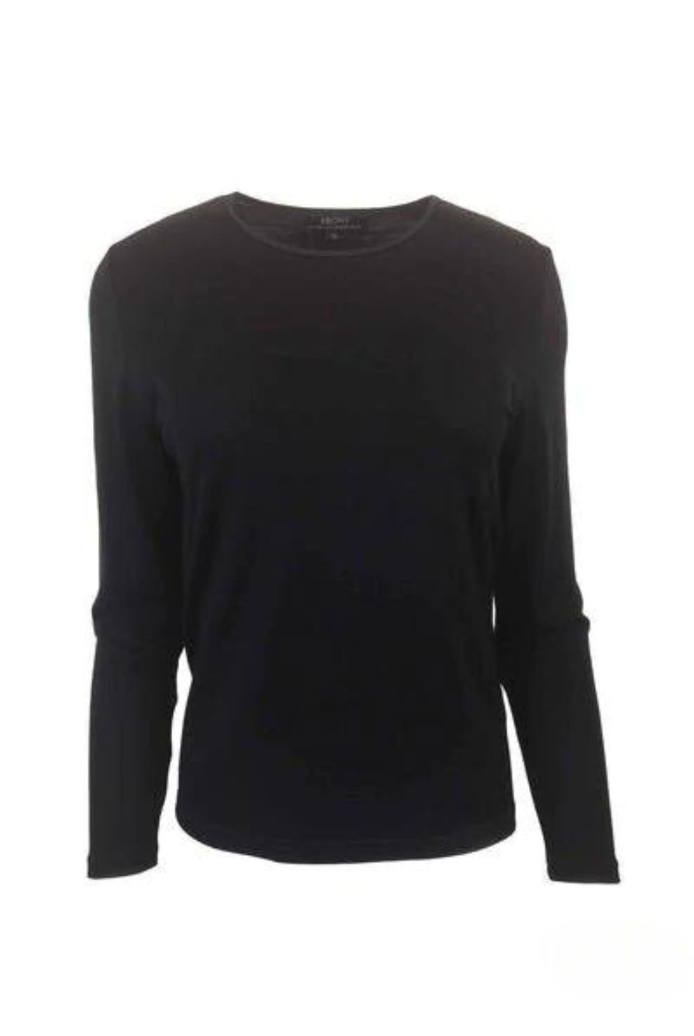 Ebony - Satin Trim Crew Neck | Black - Top - Silvermaple Boutique
