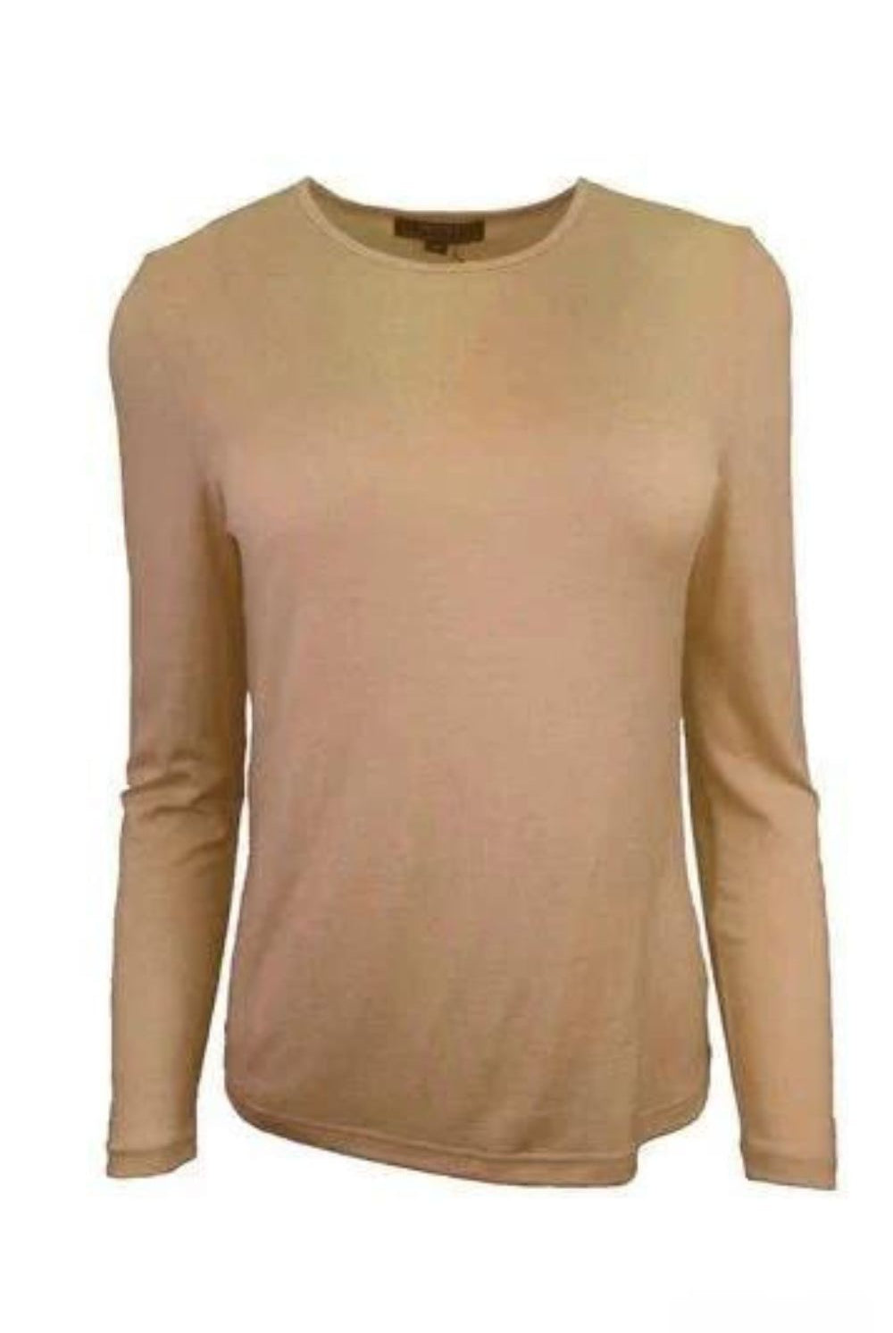 Ebony - Satin Trim Crew Neck | Sand - Top - Silvermaple Boutique