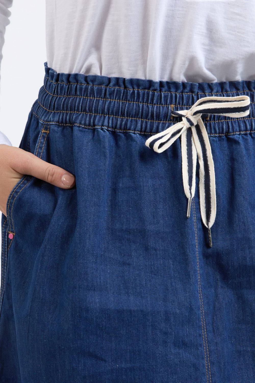 Elm Lifestyle - Greta Denim Skirt | Dark Blue Wash - Skirt - Silvermaple Boutique