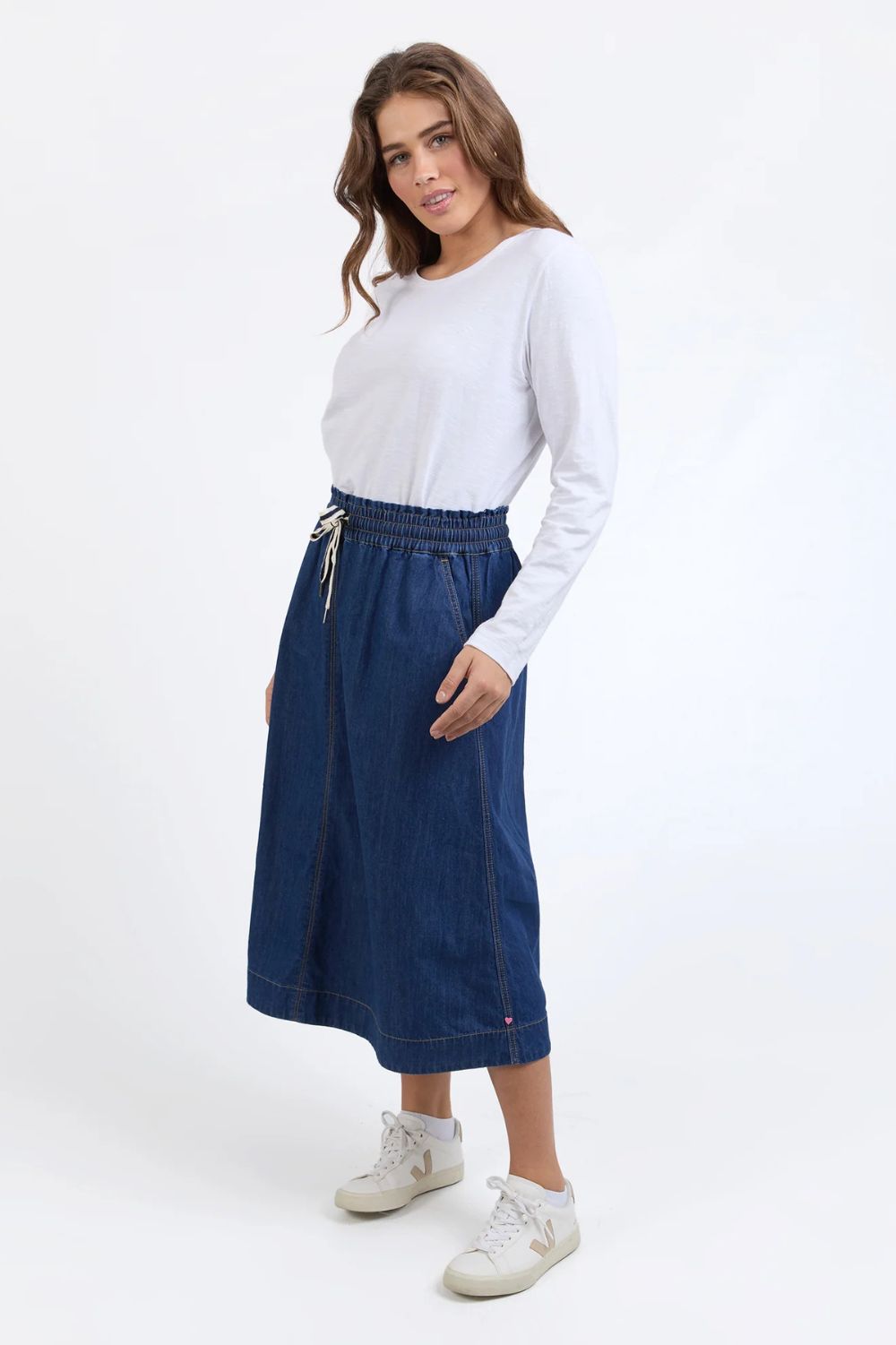 Elm Lifestyle - Greta Denim Skirt | Dark Blue Wash - Skirt - Silvermaple Boutique