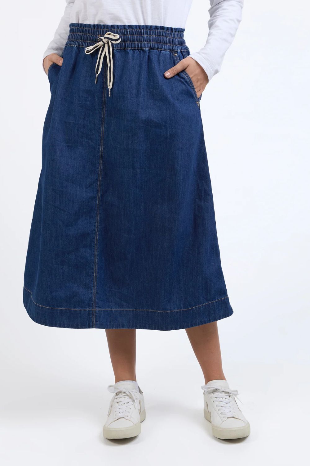 Elm Lifestyle - Greta Denim Skirt | Dark Blue Wash - Skirt - Silvermaple Boutique