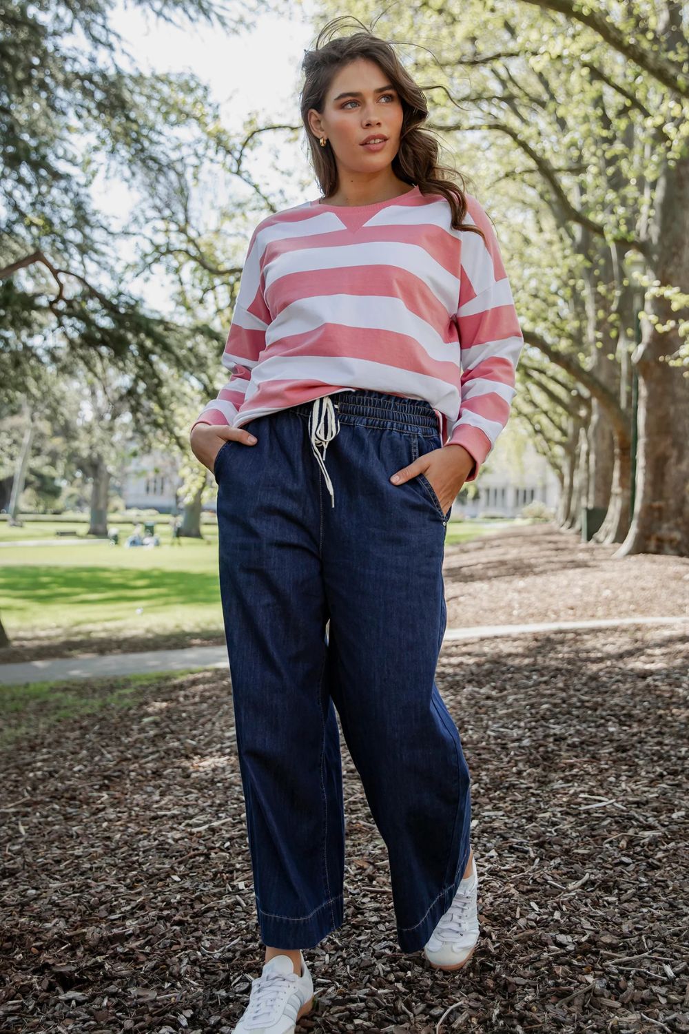 Elm Lifestyle - Greta Slim Leg Denim Pant | Extra Dark Wash - Jeans - Silvermaple Boutique