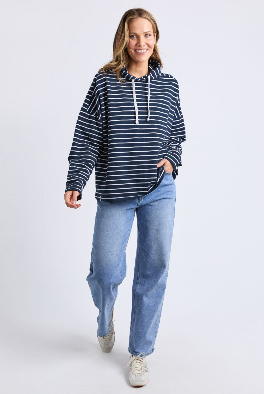 Elm Lifestyle - Rhea Hoodie | Navy/White Stripe - Jumper - Silvermaple Boutique
