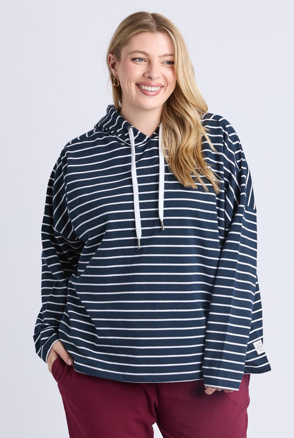 Elm Lifestyle - Rhea Hoodie | Navy/White Stripe - Jumper - Silvermaple Boutique