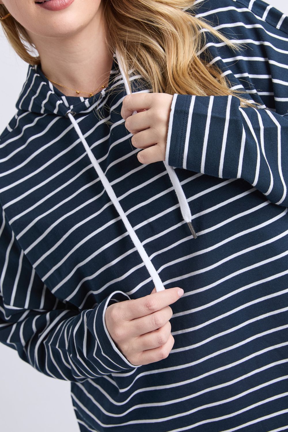 Elm Lifestyle - Rhea Hoodie | Navy/White Stripe - Jumper - Silvermaple Boutique