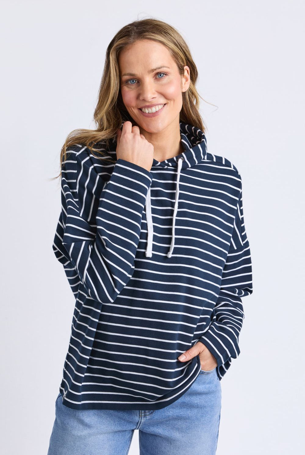 Elm Lifestyle - Rhea Hoodie | Navy/White Stripe - Jumper - Silvermaple Boutique