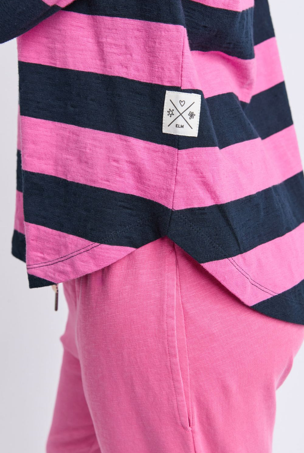 Elm Lifestyle - Spritz Stripe L/S Tee | Hot Pink/Navy - Top - Silvermaple Boutique
