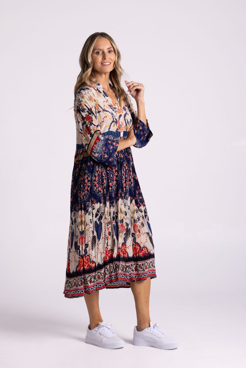 Silvermaple Collection - Erin V-Neck Dress | Floral Horizon - Dress - Silvermaple Boutique