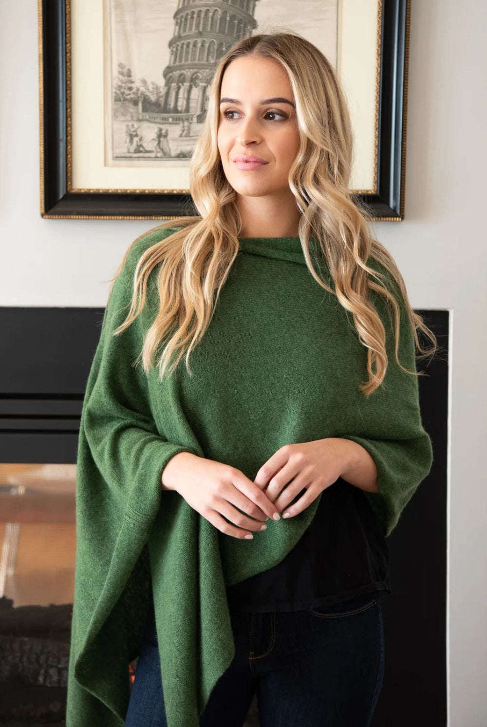 Esperance & Co - Cashmere Topper | Basil - Scarves & Wraps - Silvermaple Boutique