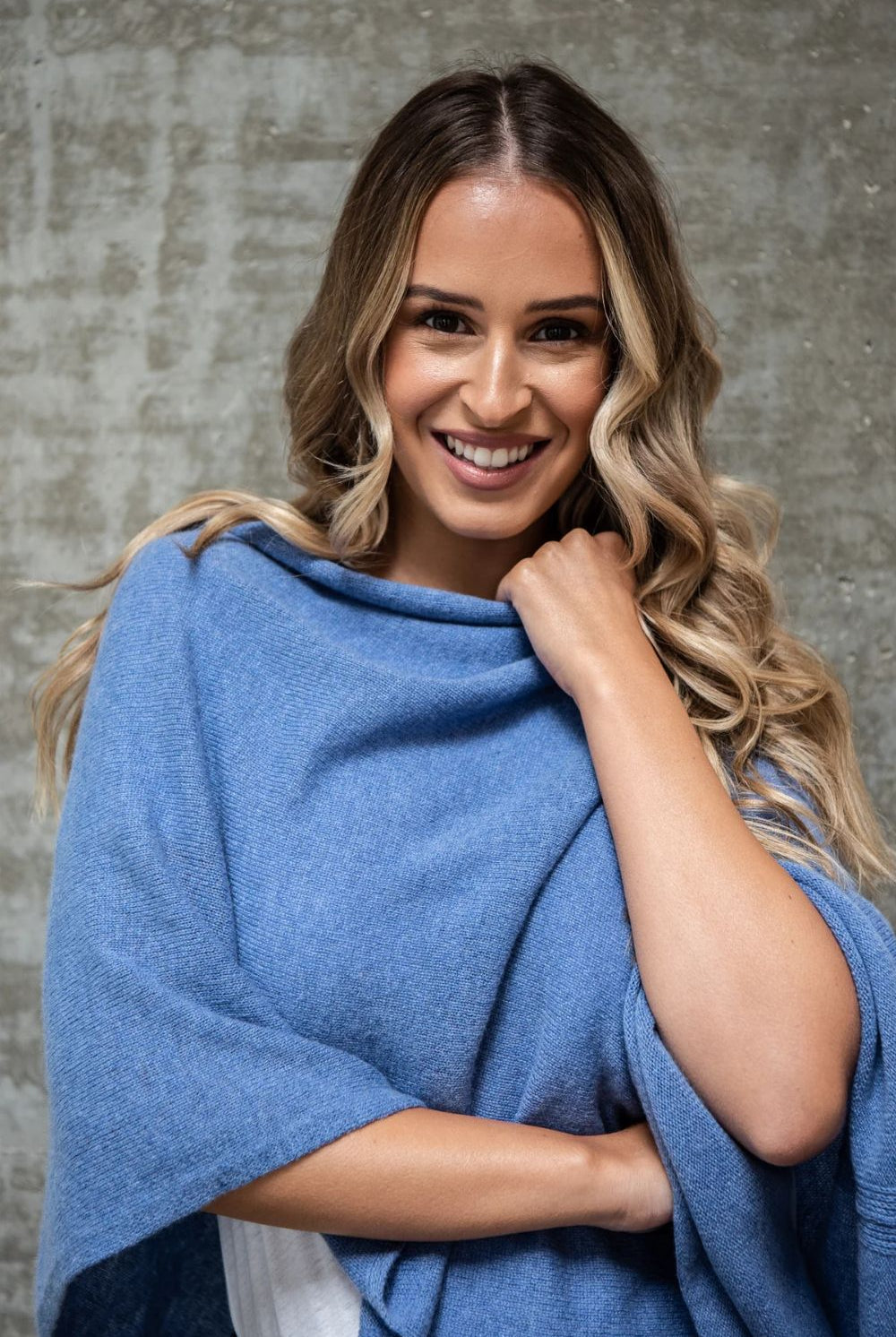 Esperance & Co - Cashmere Topper | Cornflower Blue - Scarves & Wraps - Silvermaple Boutique